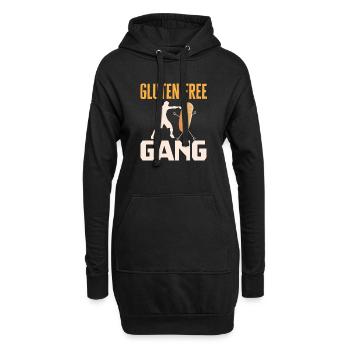 Sans gluten Intolérance au gluten - Sweat-shirt à capuche long Femme - noir - Devant