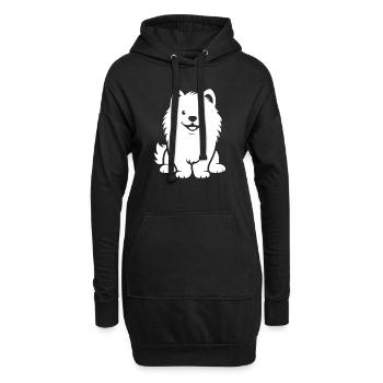 Chien Samoyède - Sweat-shirt à capuche long Femme - noir - Devant