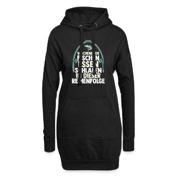 Angler Fischen Angelrute Angeln - Hoodie-Kleid - Schwarz - Vorne