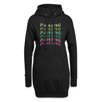 Peinture Peinture Coulée Vernis Construction Peinture - Sweat-shirt à capuche long Femme - noir - Devant