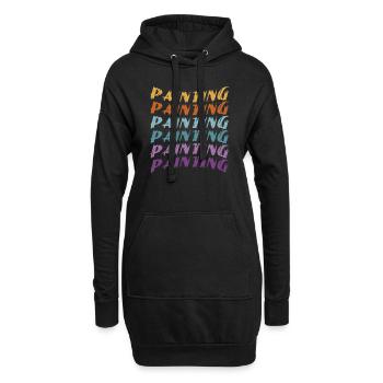 Peinture Peinture Coulée Vernis Construction Peinture - Sweat-shirt à capuche long Femme - noir - Devant