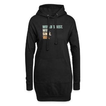 Meilleure épouse depuis 1979 45e anniversaire de mariage - Sweat-shirt à capuche long Femme - noir - Devant