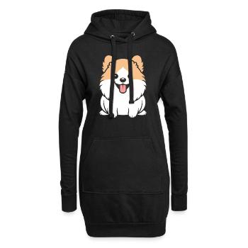 Spitz - Hoodie-Kleid - Schwarz - Vorne