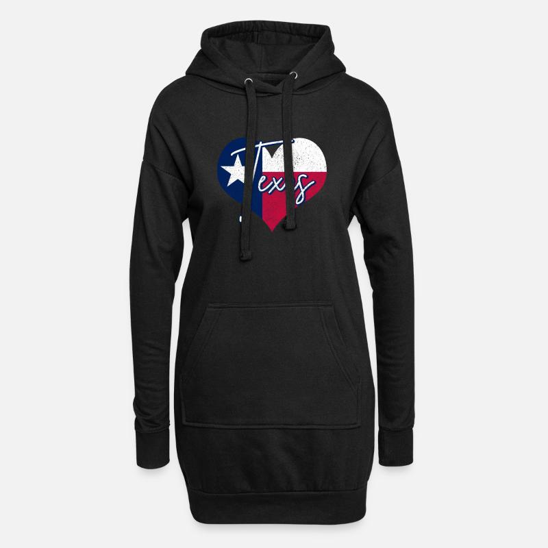 Texas - Hoodie-Kleid - Schwarz