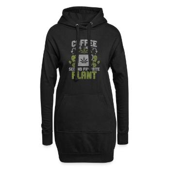 Weed Coffee Cannabis Stoner Koffein Ganja - Hoodie-Kleid - Schwarz - Vorne