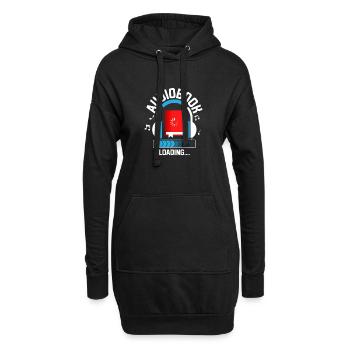 L’heure du conte à tout moment : Chargement du livre audio... - Sweat-shirt à capuche long Femme - noir - Devant