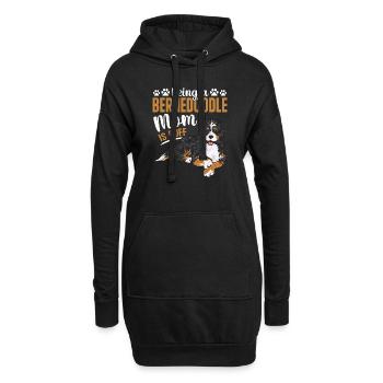 Bernedoodle Dog - Hoodie Dress - black - Front