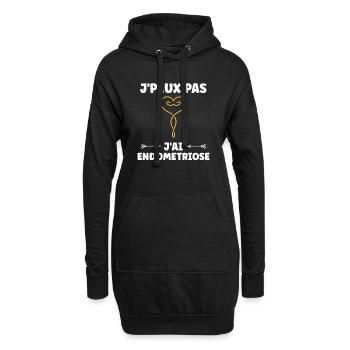 sensibilisation endométriose - Sweat-shirt à capuche long Femme - noir - Devant