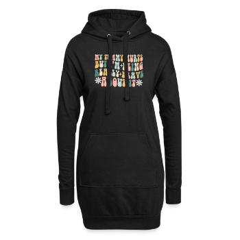 Mein Bauch tut weh, aber ich bin wirklich - Hoodie-Kleid - Schwarz - Vorne