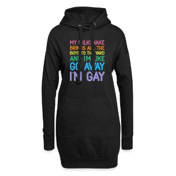Lesbische Flagge Gay Pride Regenbogen LGBT Mein Milchshake - Hoodie-Kleid - Schwarz - Vorne