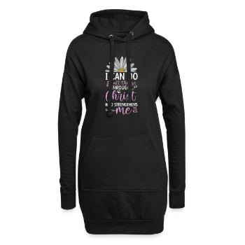 Ich Kann Alle Dinge Durch Christus Daisy Blume Tun - Hoodie-Kleid - Schwarz - Vorne