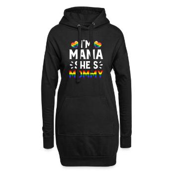 Ich bin Mama Mama Lesbenpaar LGBT Regenbogen - Hoodie-Kleid - Schwarz - Vorne