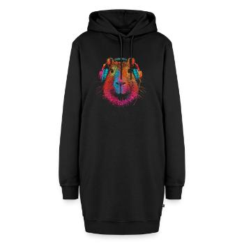 Capybara Lustiges Geschenk - Hoodie-Kleid - Schwarz - Vorne