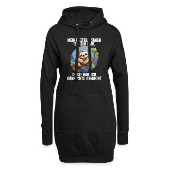 Meine Eltern Alle sagen ich bin faul Faultier - Hoodie-Kleid - Schwarz - Vorne
