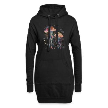 Cadeau de méduse - Sweat-shirt à capuche long Femme - noir - Devant
