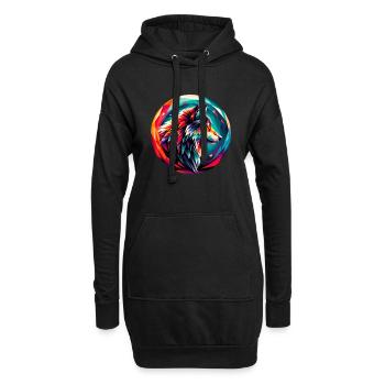 Loup dans la représentation polygonale - Sweat-shirt à capuche long Femme - noir - Devant