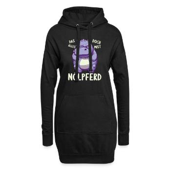 Nilpferd Hippo meckern Meckerer Nölpferd - Hoodie-Kleid - Schwarz - Vorne