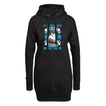 Drôle De Football Et De Lutte Lutteur - Sweat-shirt à capuche long Femme - noir - Devant
