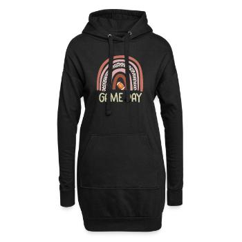 Léopard Arc-en-ciel Football américain jour de jeu Sport - Sweat-shirt à capuche long Femme - noir - Devant