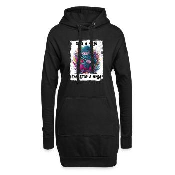 Nur ein Ninja kann einen Ninja aufhalten - Hoodie-Kleid - Schwarz - Vorne