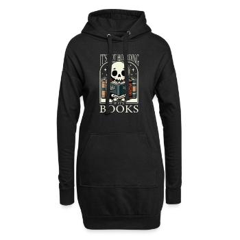 Es ist kein Horten, wenn es sich um Bücher handelt, die Skelett lesen - Hoodie-Kleid - Schwarz - Vorne