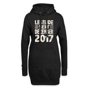 Décembre 2017 Légende depuis 6 ans homme femme - Sweat-shirt à capuche long Femme - noir - Devant