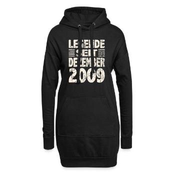Dezember 2009 Legende seit 14 Jahren Mann Frau - Hoodie-Kleid - Schwarz - Vorne