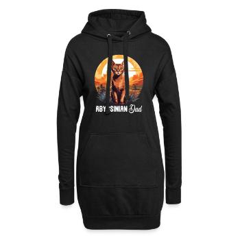 Chat d’Abyssinie Abessinierkatze - Sweat-shirt à capuche long Femme - noir - Devant