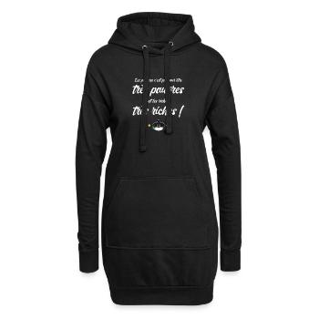 Les pauvres et les riches replique culte - Sweat-shirt à capuche long Femme - noir - Devant