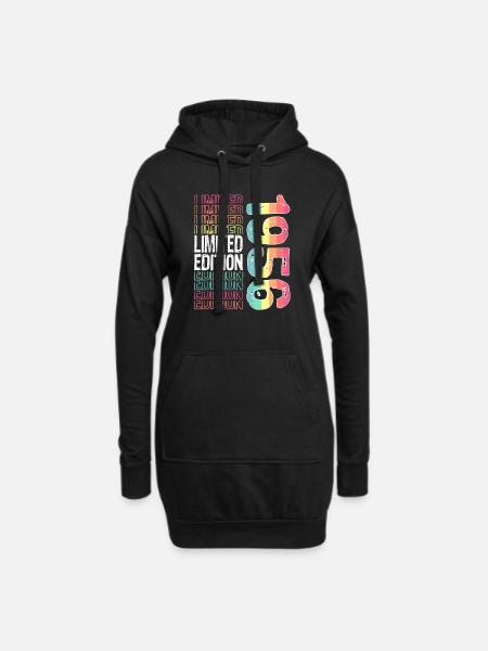 Limited Edition seit 1956 Geburtstag Vintage 1956 - Hoodie-Kleid - Schwarz