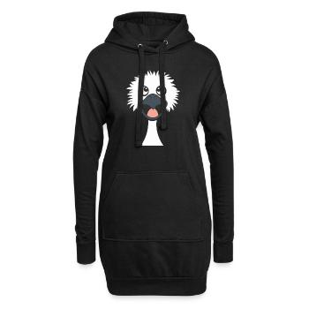 autruche - Sweat-shirt à capuche long Femme - noir - Devant