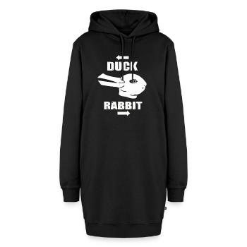 Wittgenstein lapin canard illusion - Sweat-shirt à capuche long Femme - noir - Devant