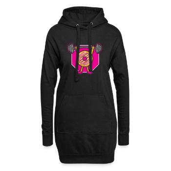 Donut PowerLifting Workout -Gewichtheber - Hoodie-Kleid - Schwarz - Vorne