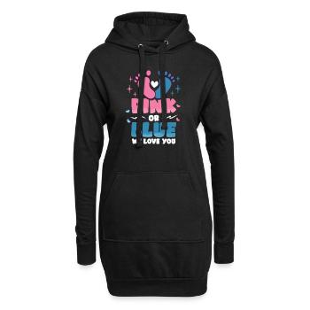 Annonce de naissance sexe révéler fête de bébé - Sweat-shirt à capuche long Femme - noir - Devant