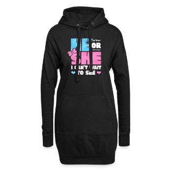 Annonce de bébé sexe révéler bébé fête il ou - Sweat-shirt à capuche long Femme - noir - Devant