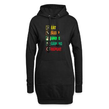 Anime Gaming Otaku Manga Kawaii Japan - Hoodie-Kleid - Schwarz - Vorne