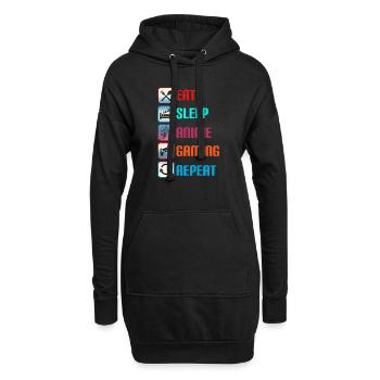 Anime Gaming Otaku Manga Kawaii Japan - Hoodie-Kleid - Schwarz - Vorne