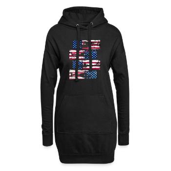 Amerikanischer Hubschrauberpilot US Pride - Hoodie-Kleid - Schwarz - Vorne