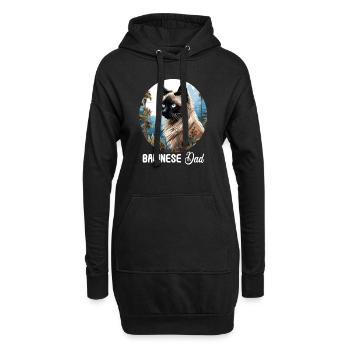 Chat balinais Balinesenkatze - Sweat-shirt à capuche long Femme - noir - Devant