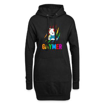 Gaymer LGBT Pride Rainbow Gamer Video Games - Hoodie-Kleid - Schwarz - Vorne