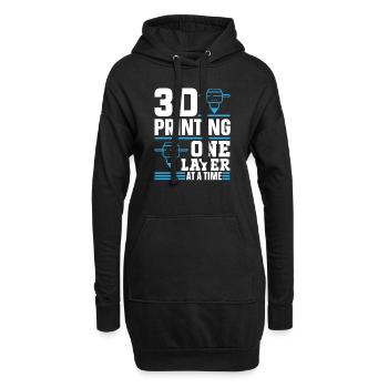 Imprimante 3D Impression 3D - Sweat-shirt à capuche long Femme - noir - Devant