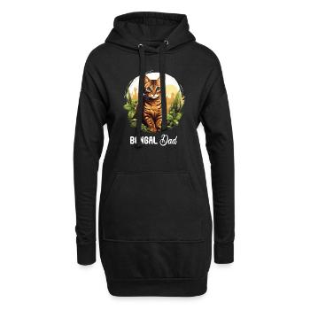 Bengal Cat Bengalkatze - Hoodie-Kleid - Schwarz - Vorne
