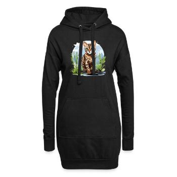 Bengal Cat Bengalkatze - Hoodie-Kleid - Schwarz - Vorne