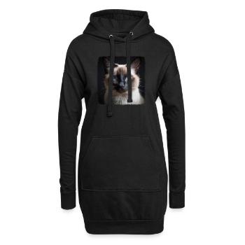 Chat balinais Balinesenkatze - Sweat-shirt à capuche long Femme - noir - Devant