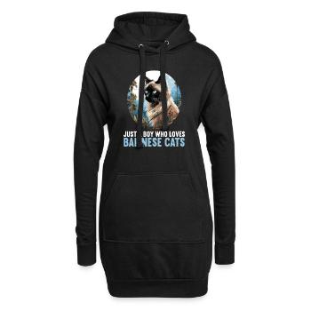 Chat balinais Balinesenkatze - Sweat-shirt à capuche long Femme - noir - Devant