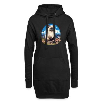 Birman Cat Birma Katze - Hoodie-Kleid - Schwarz - Vorne