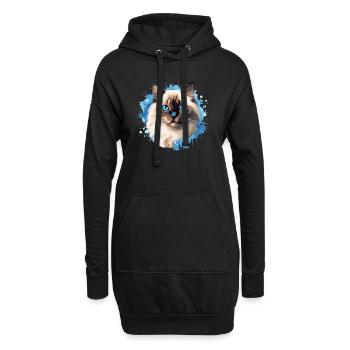 Birman Cat Birma Katze - Hoodie-Kleid - Schwarz - Vorne