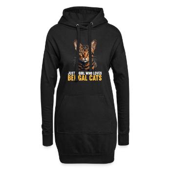 Bengal Cat Bengalkatze - Hoodie-Kleid - Schwarz - Vorne