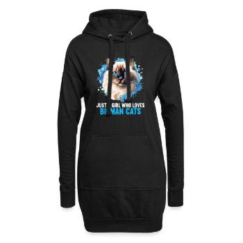 Birman Cat Birma Katze - Hoodie-Kleid - Schwarz - Vorne