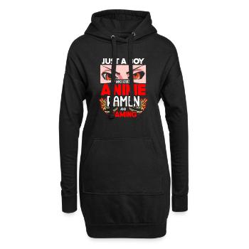 Anime Ramen Und Gaming Gamer Anime - Hoodie-Kleid - Schwarz - Vorne